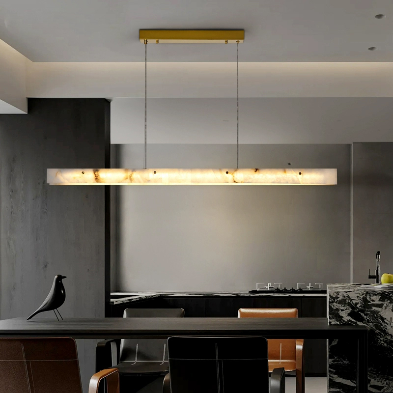 Interior Design Kitchen Modern - Postmoderne marmeren lange hanglamp decor eettafel