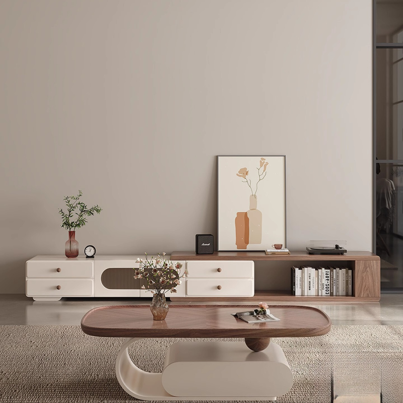 Interior Design White And Wood - Interieur woonkamer tv-kast wit Scandinavisch tv-meubel