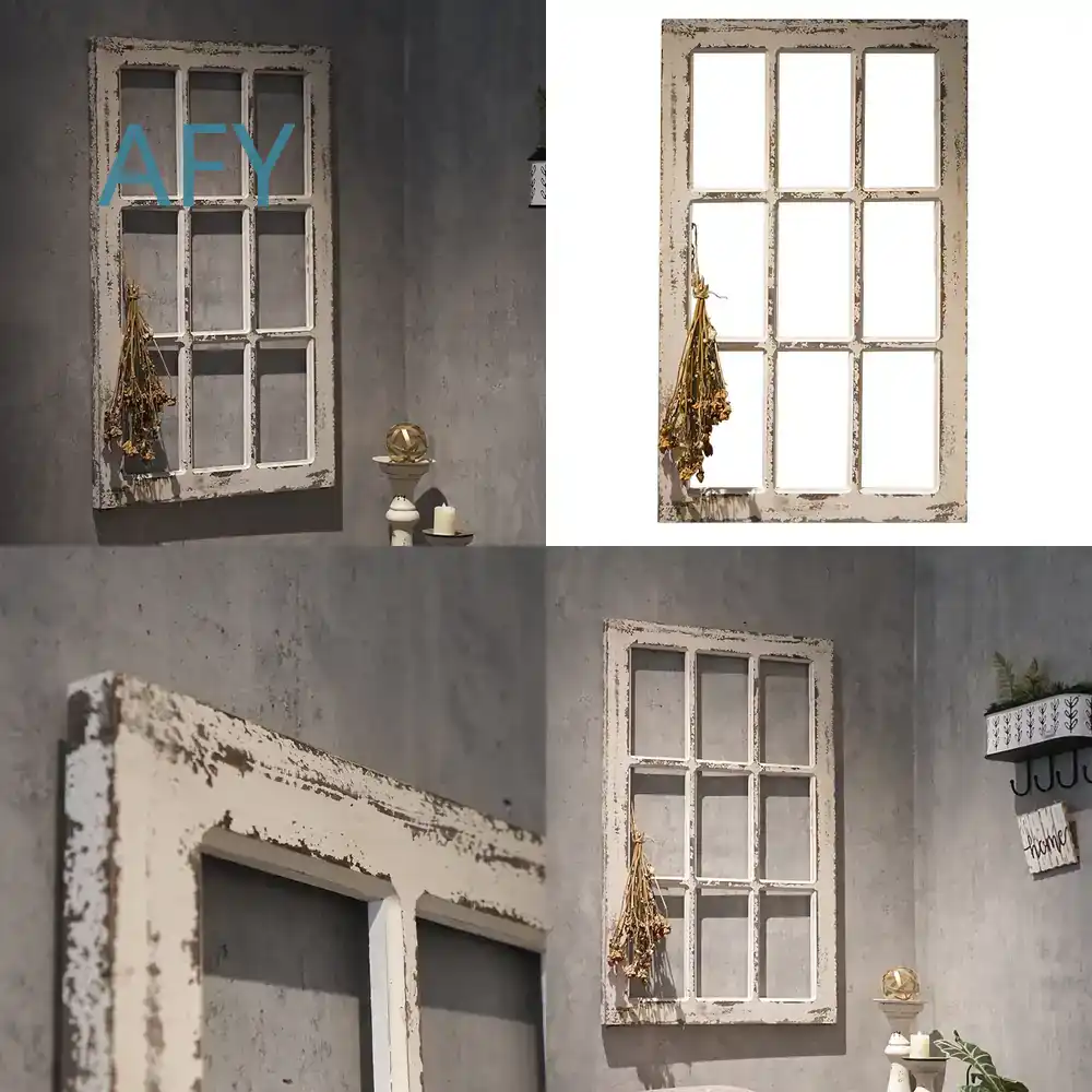Interior Design White And Wood - Shabby Chic witte decoratieve houten raamkozijnen