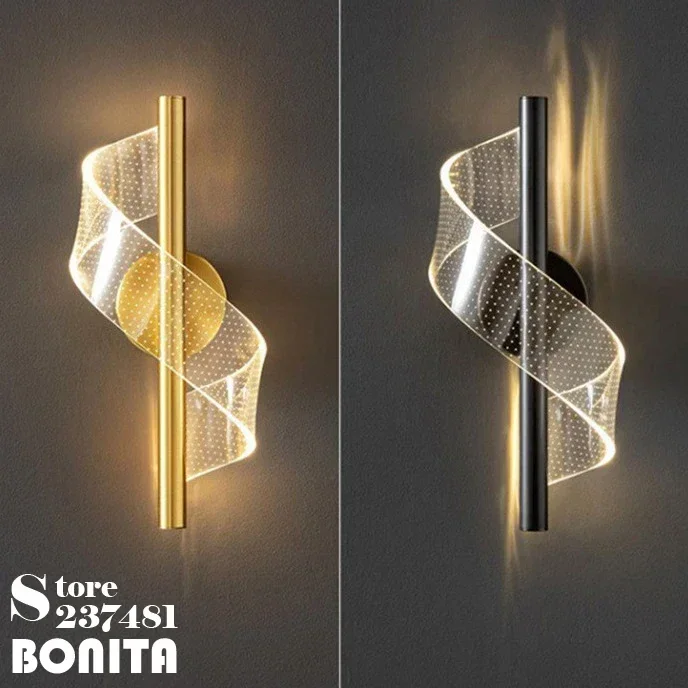 Interior Design Years Of Study - Moderne acryl zijden lint wandlamp interieur