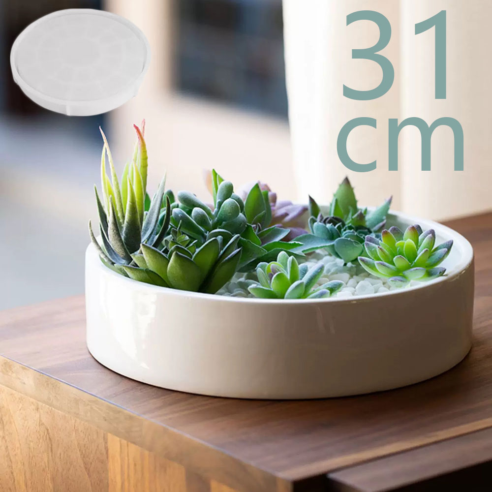 Terrazzo Pot Cement - 31 cm ronde cement bloempot siliconen