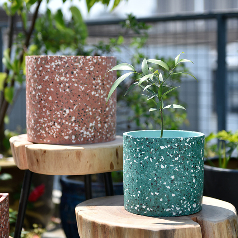 Terrazzo Pot Cement - Grote Bloempot Siliconen Mallen Tuin Ornament