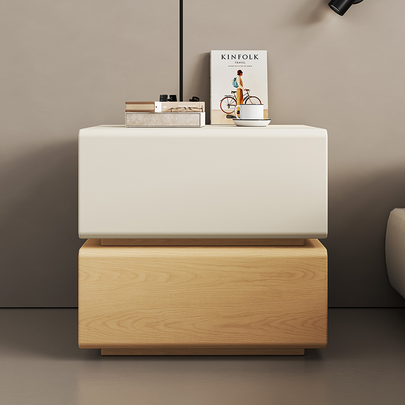 Interior Design White And Wood - Wit nachtkastje Luxe houten interieur Modern
