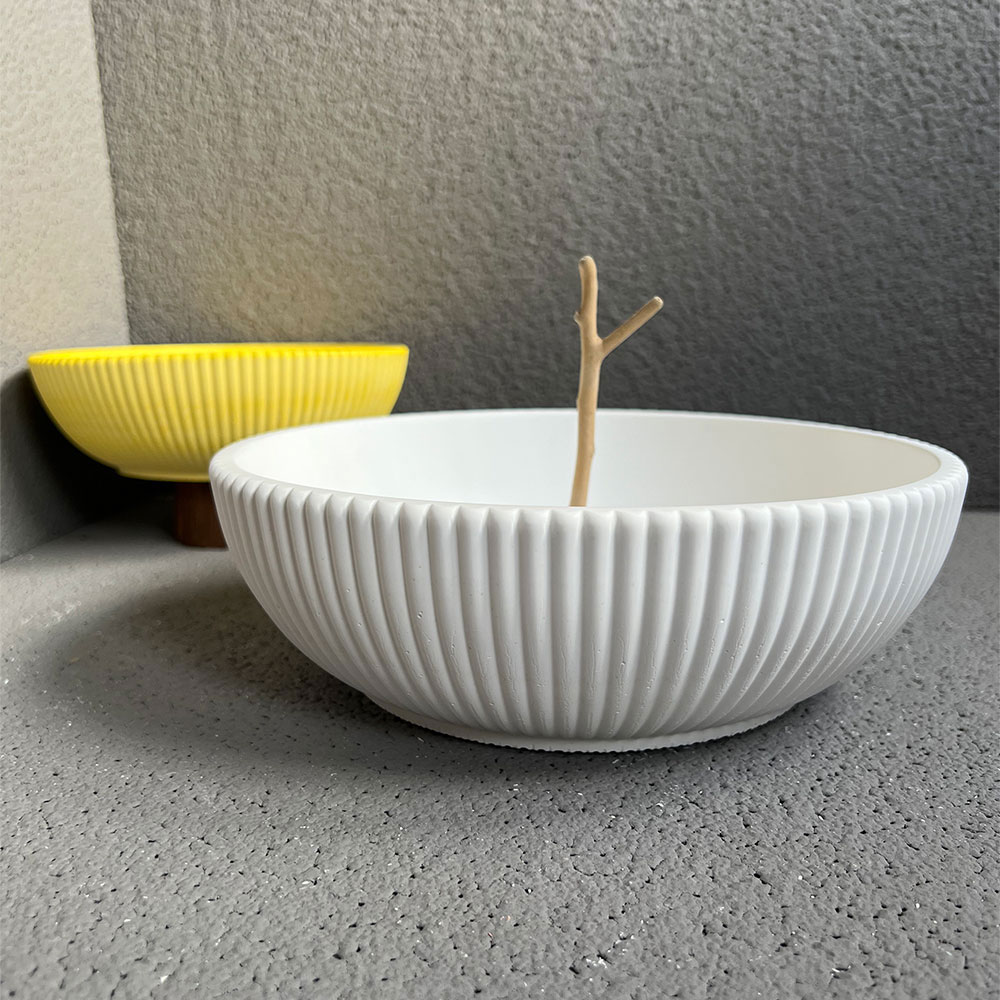 Terrazzo Pot Cement - Grote Gestreepte Kom Vat Beton Mal