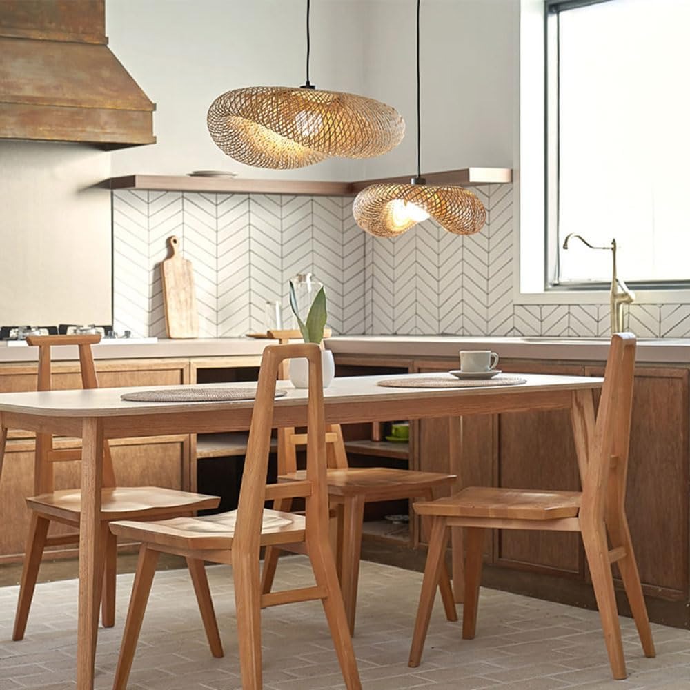 Wicker Pendant Shade - 40/50/60 Cm E26/E27 Rieten Geweven Hanglampen