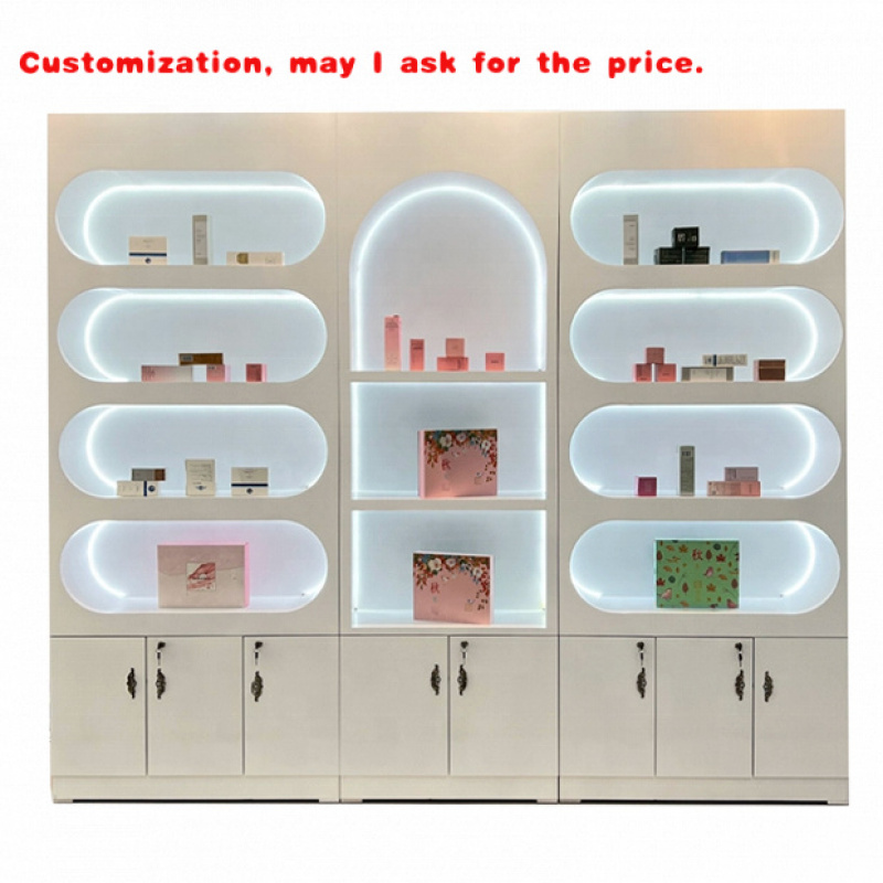 Interior Design White And Wood - op maat. Cosmetische winkel Interieurontwerp Witte