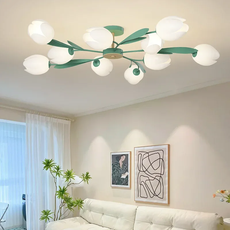 Interior Design Kitchen Modern - Bloemendesign kroonluchters moderne slaapkamer LED-plafondlampen voor
