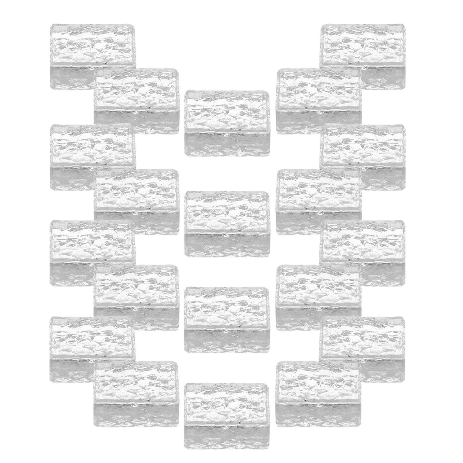 Interior Design Elements - 20 stuks kristalglas mini-bakstenen vierkante transparante