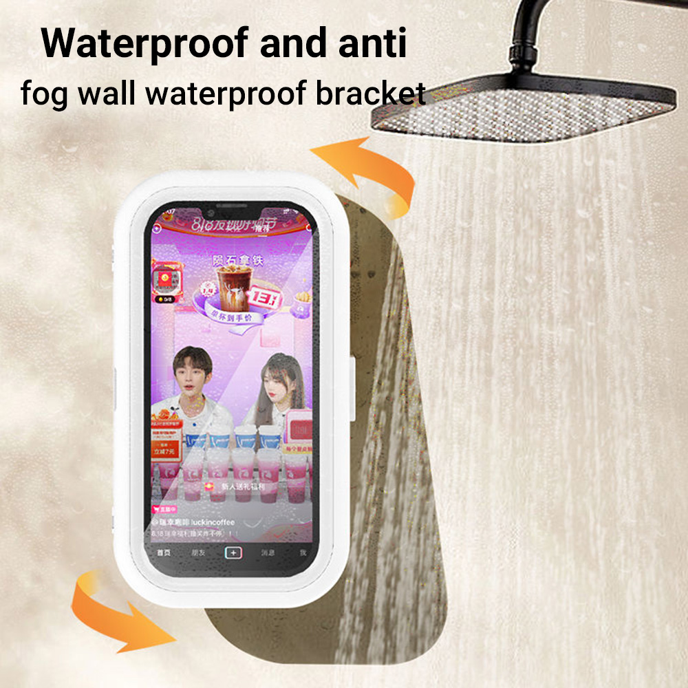 Interior Design Hd - Waterdichte wandbevestigde telefoonhouder, zelfklevende douche-standaard, 360°