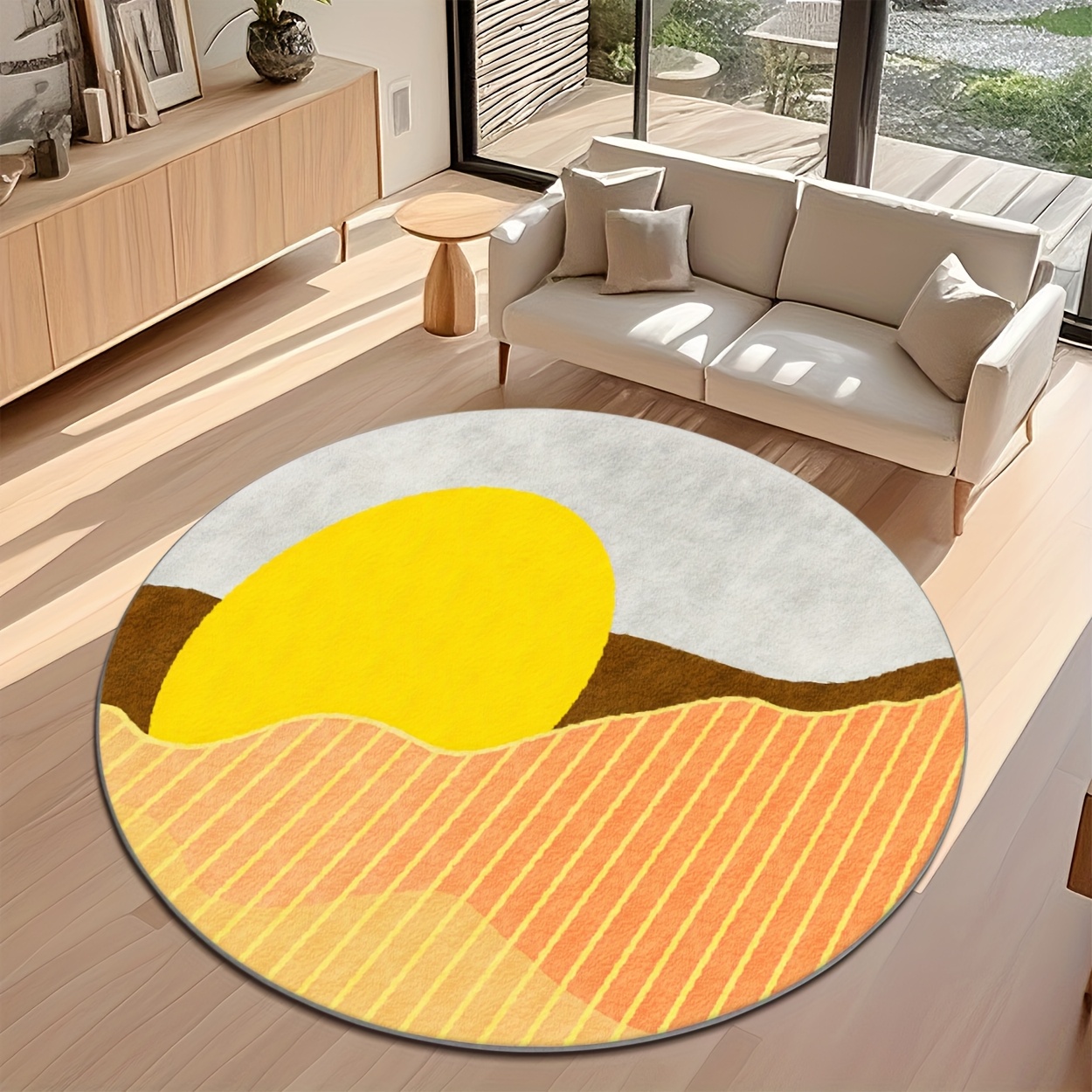 Mid-Century Modern rond vloerk - Printed Rug Abstract recensie en prijs