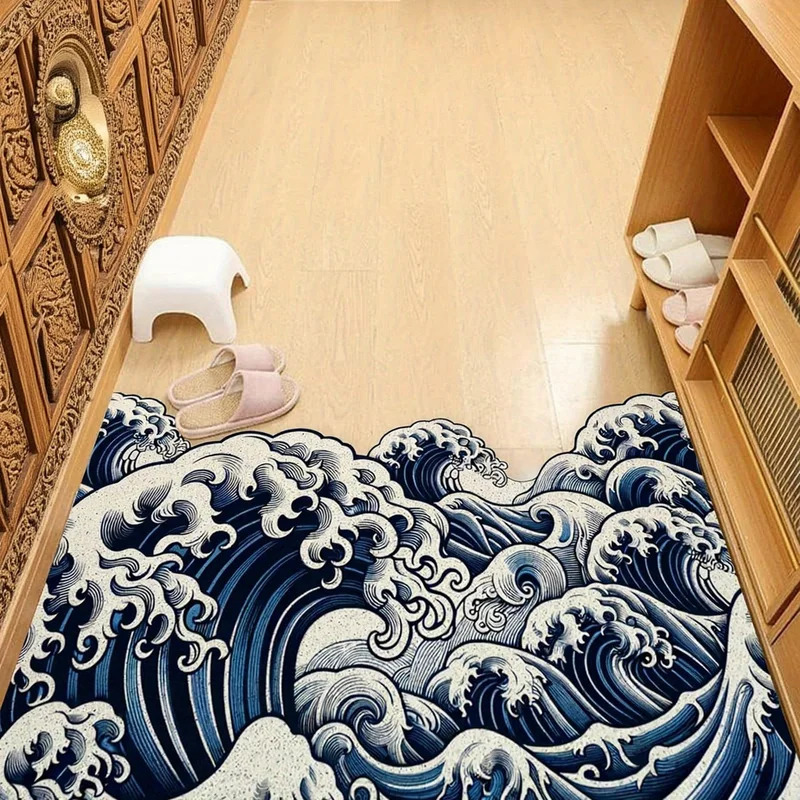 VIKAMA Abstract Wave Design-ta - Printed Rug Abstract recensie en prijs