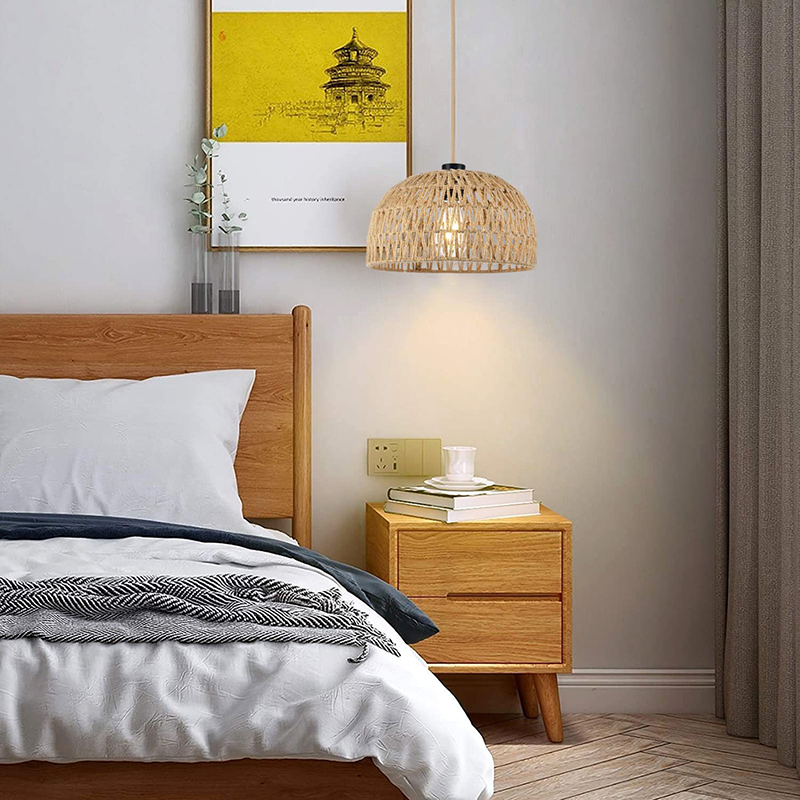 Natuurlijke henneptouw E27 han - Wicker Pendant Shade recensie en prijs