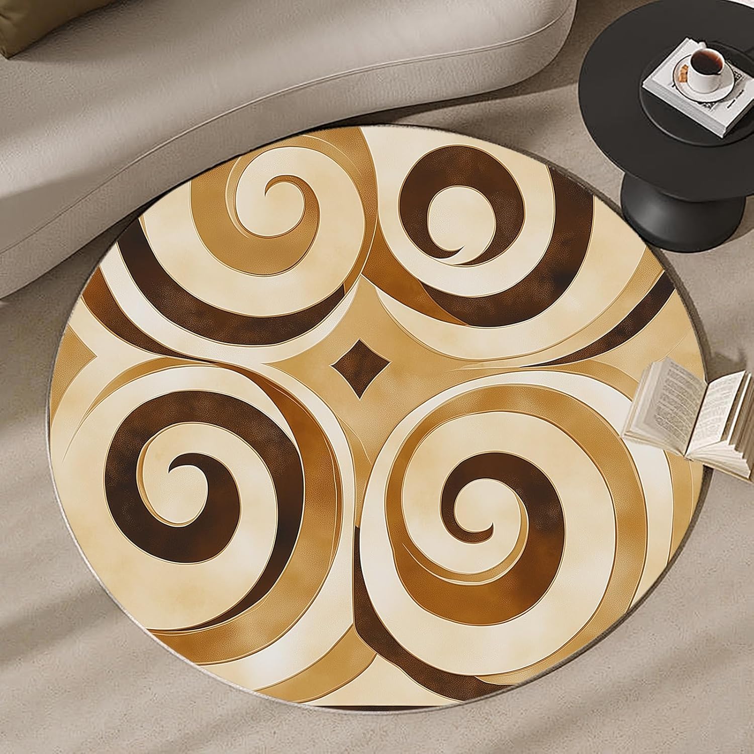3D spiraalvormig rond tapijt h - Printed Rug Abstract recensie en prijs
