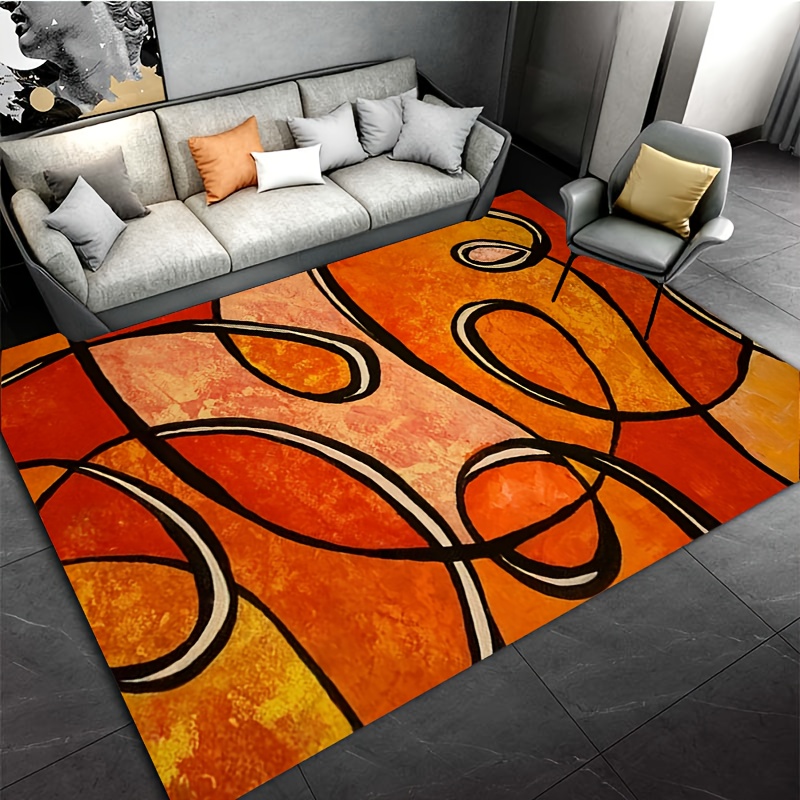 Abstract oranje geometrische b - Printed Rug Abstract recensie en prijs