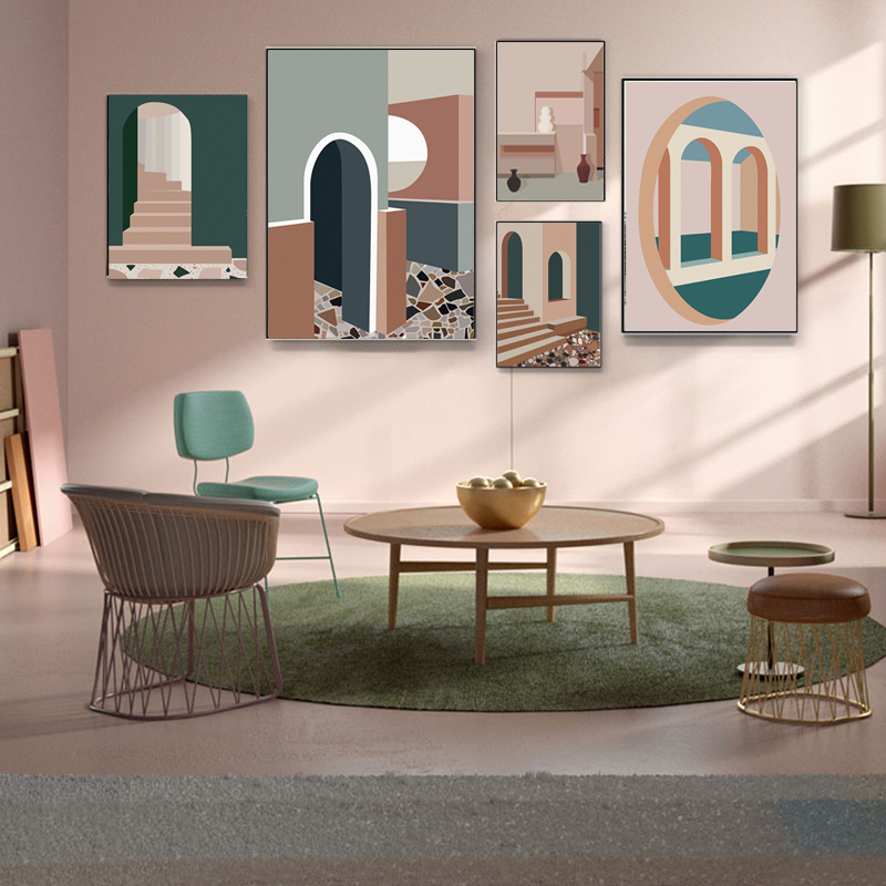 Retro Morandi Building Canvas  - Interior Design And Build recensie en prijs