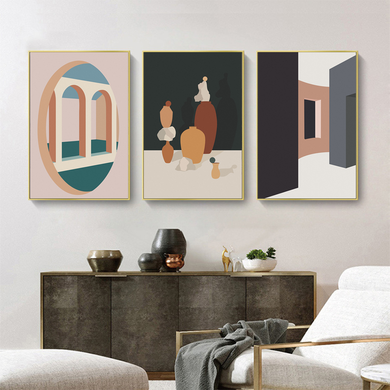 Retro Morandi Building Canvas  - Interior Design And Build recensie en prijs