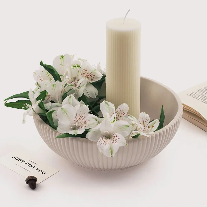 Grote gestreepte schaalvormige - Terrazzo Pot Cement recensie en prijs